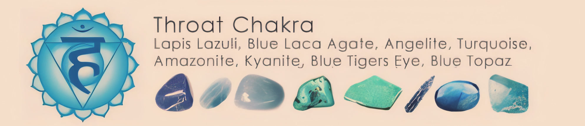 Throat Chakra Symbol and Gemstones that are healing/ strengthening it with Pictures.Picture