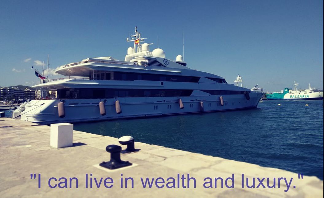 Expensive yacht in Harbor - Affirmation: 
