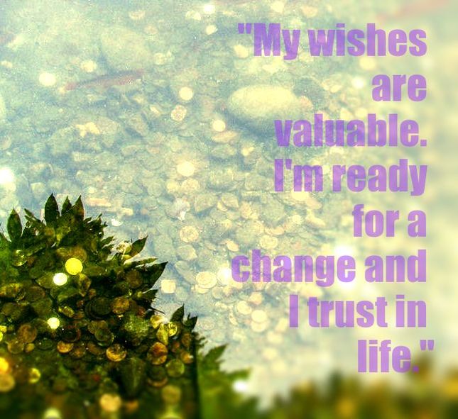 coins in the water - Affirmation: 